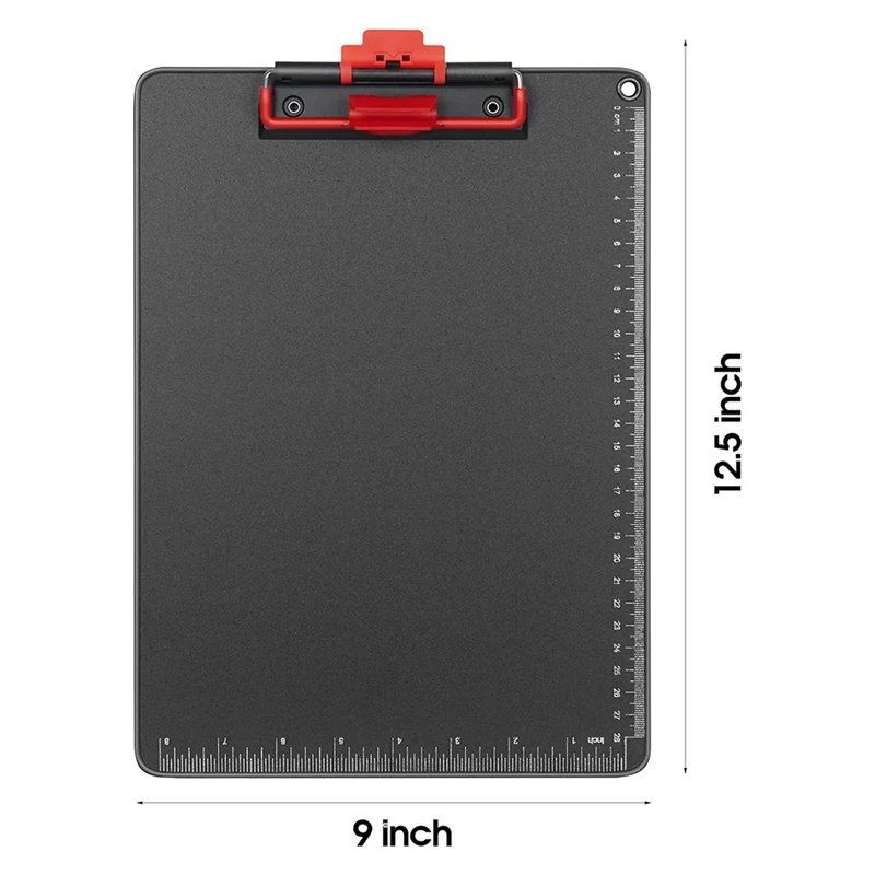 펜꽂이 포함 클립보드, 12.5X9 인치 표준 문자 A4 크기, 알루미늄 포장 가장자리 보호 클립보드, 2 팩