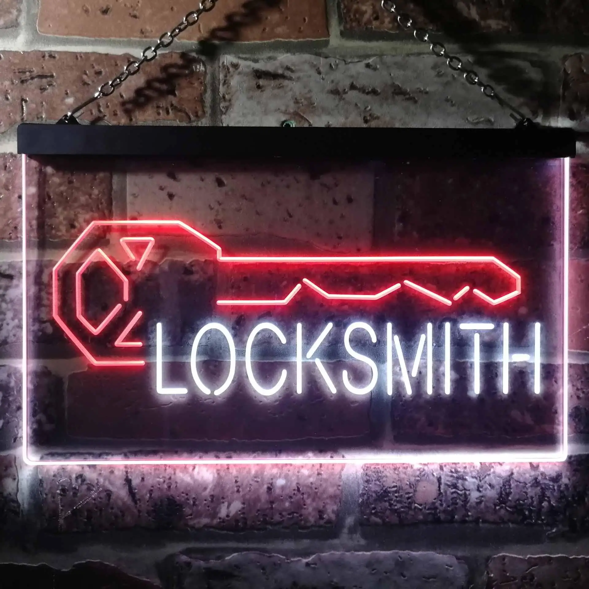 LOCKSMITH. Key Shop Dual Color Led Neon Sign st6-i3493