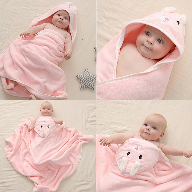 80x80 Newborn Wrap Blanket Cotton Fleece Blanket for 0-12 Months Baby 4 Seasons Absorbent Warm Blanket Children Bath Towel Gifts