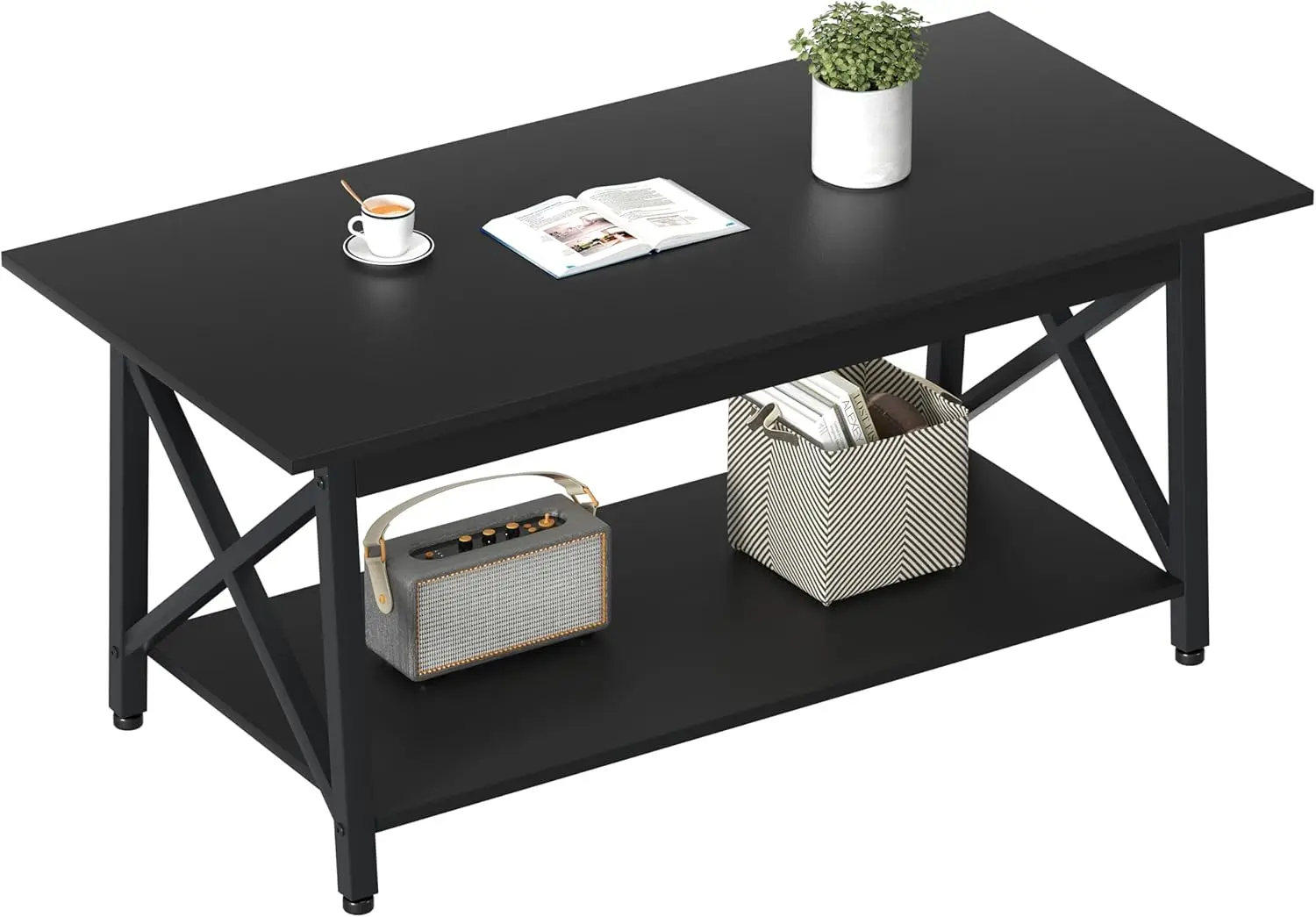 

Coffee Table with Storage 39inch Modern Coffee Tables for Living Room Design Farmhouse Black Coffee Table Space Saving