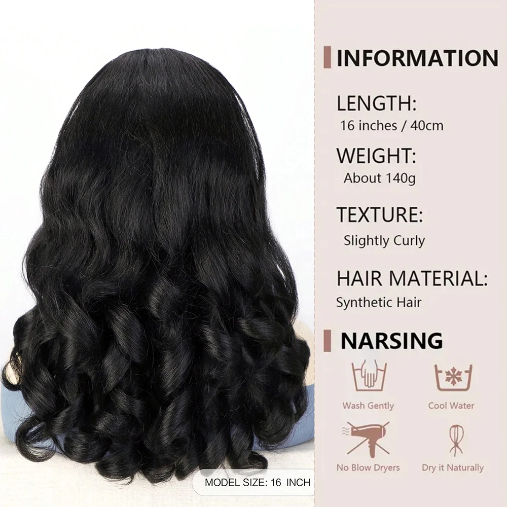 Synthetic Drawstring Ponytail Extension 16Inch Fluffy Curly Wavy Pony Tails Hair Extensions for Black Women Daily Party Use image 5