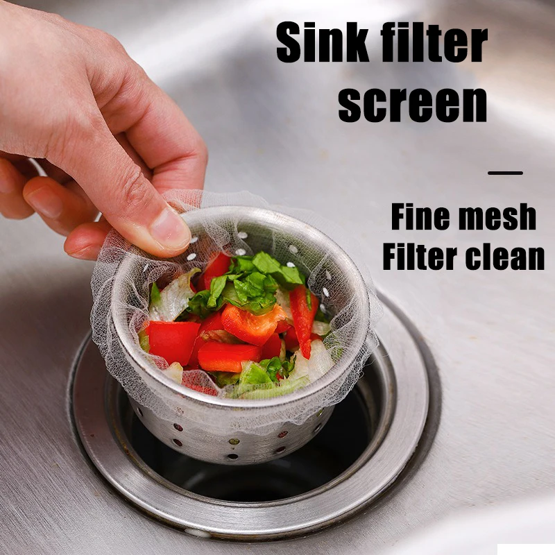 

Disposable Kitchen Sink Filter Mesh Extra Fine Mesh Strainer Bag Anti-blocking Sewer Drain Garbage Net Pool Leak Proof Design