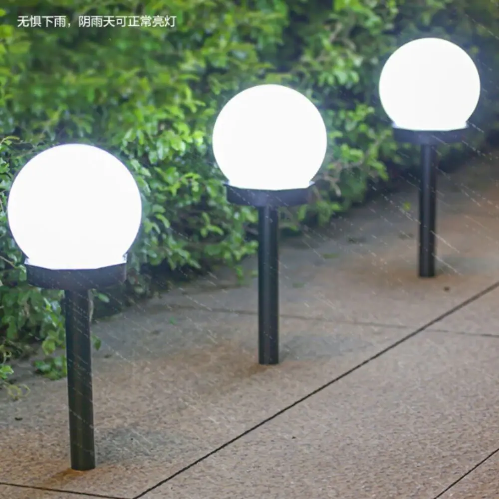 3pcs Energy Efficient Solar Powered LED Lamp Waterproof Design Soft Warm Light Outdoor Garden Light Solid Sealed Structure