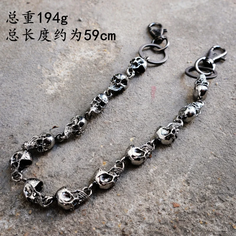 Domineering Heavy Waist Chain Wallet Chain Keychain Rock Punk Skull Jeans Casual Pants Chains Clothing Jewelry Accessories