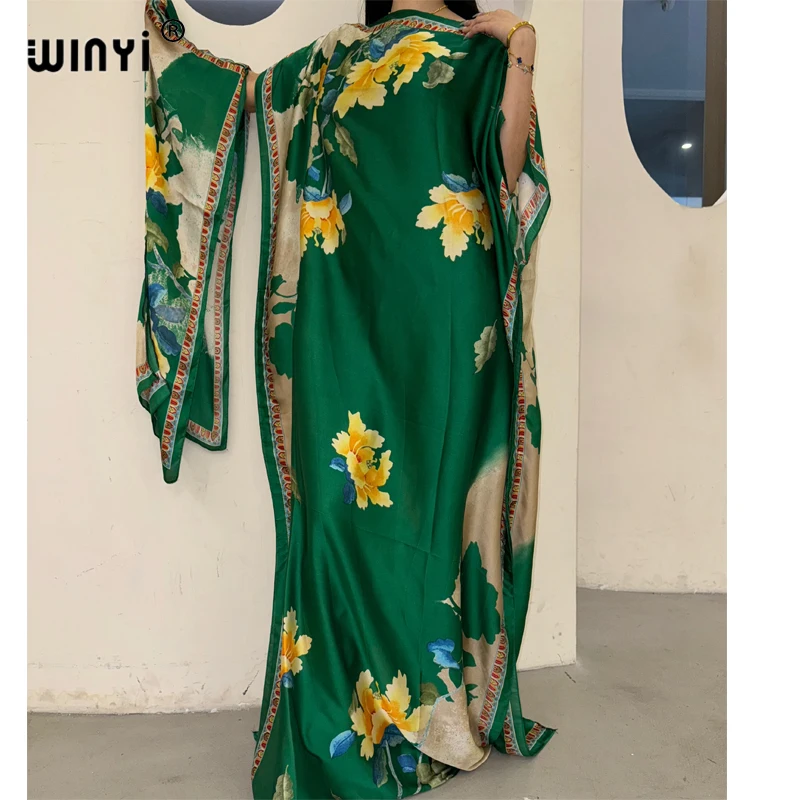 WINYI muslim african traditional dress for woman abaya dubai luxury Kaftan evening dress Elegant Maxi Length Dress beach covers