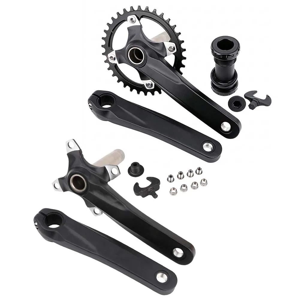 Aluminum Alloy Crank Bicycle Crankset Positive And Negative Tooth Multi-groove Fixation Reliable Chain Engagement