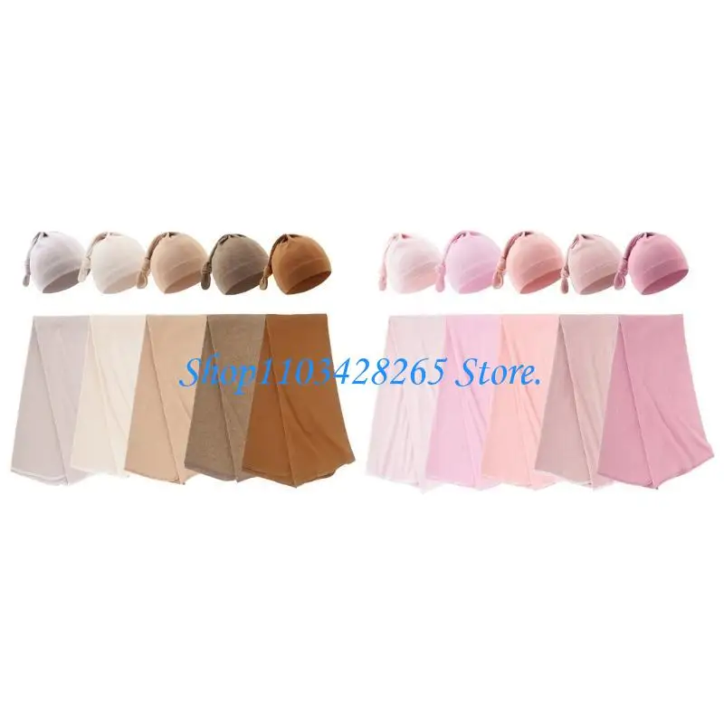 طفل لحاف تلقي بطانية قوية ماصة بطانية قبعات مجموعة التقميط التفاف قبعة منشفة استحمام لحديثي الولادة 0-2 أشهر G2TE