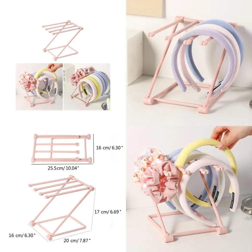 

J78F Foldable Display Rack Hair Accessories Storage Organizers for Girls Hair Bows