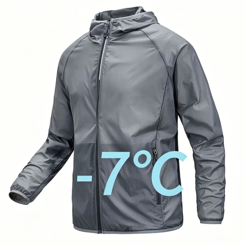 Men's UPF 50+ Sun Protection Jacket - Lightweight Windbreaker with Stand Collar Breathable & Packable for Hiking Running Travel