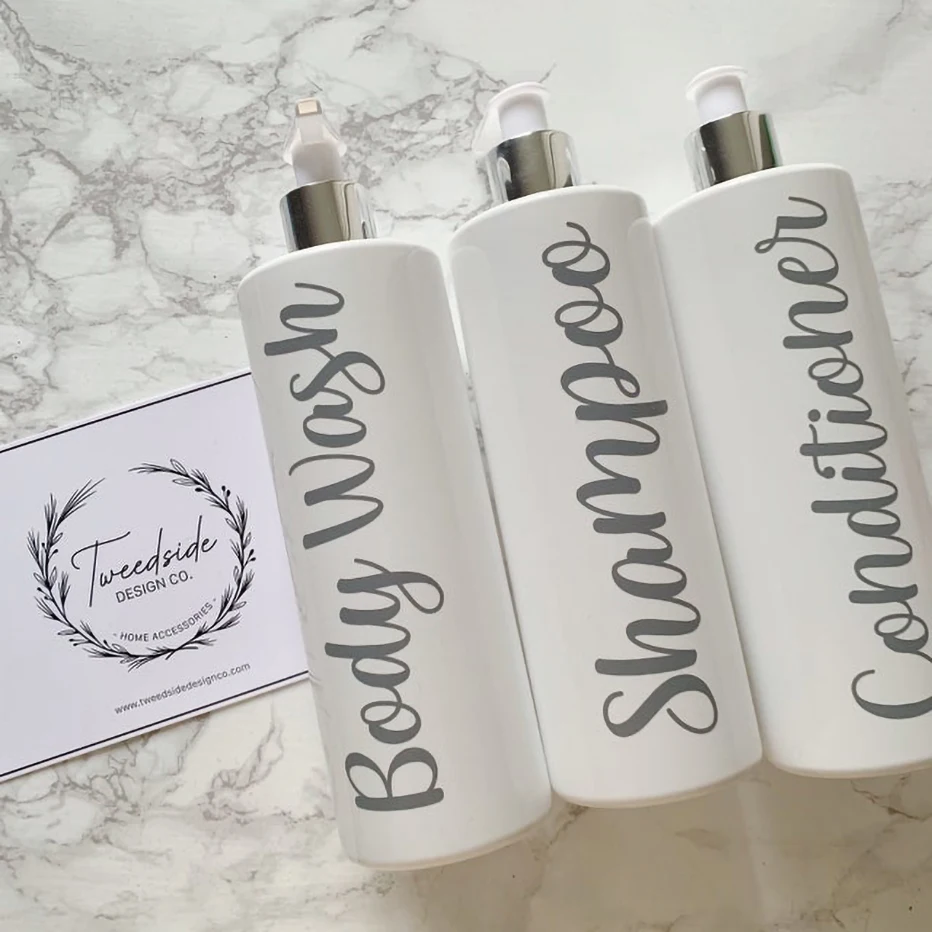 3Pcs Refillable Shower Shampoo Conditioner Bottle Dispenser 500ml Bathroom Lotion Empty Bottle Plastic Container Farmhouse Decor