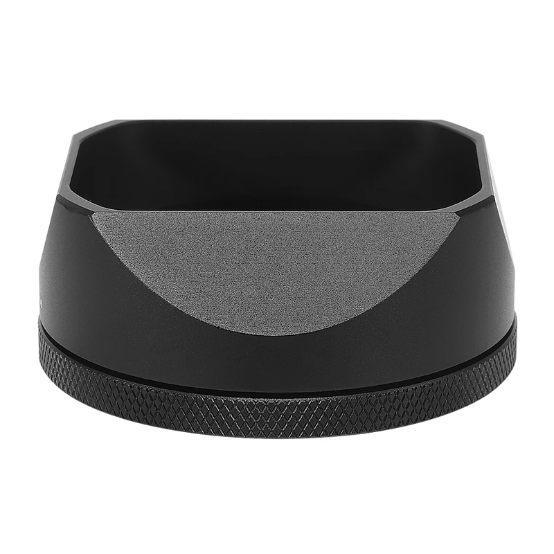 Haoge quadratische Metall-Gegenlichtblende für Fujifilm Fuji X100VI X100V Kameraobjektiv mit 49-mm-Adapterring, Silber/Schwarz – Detail 3