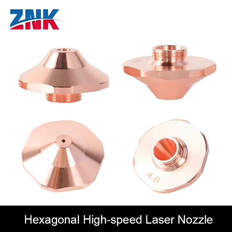 ZNK 10pcs/lot SC Laser Nozzle Dia.28mm Caliber 1.0-5.0mm For Hans HSG WSX Hexagonal High-speed Laser Nozzle