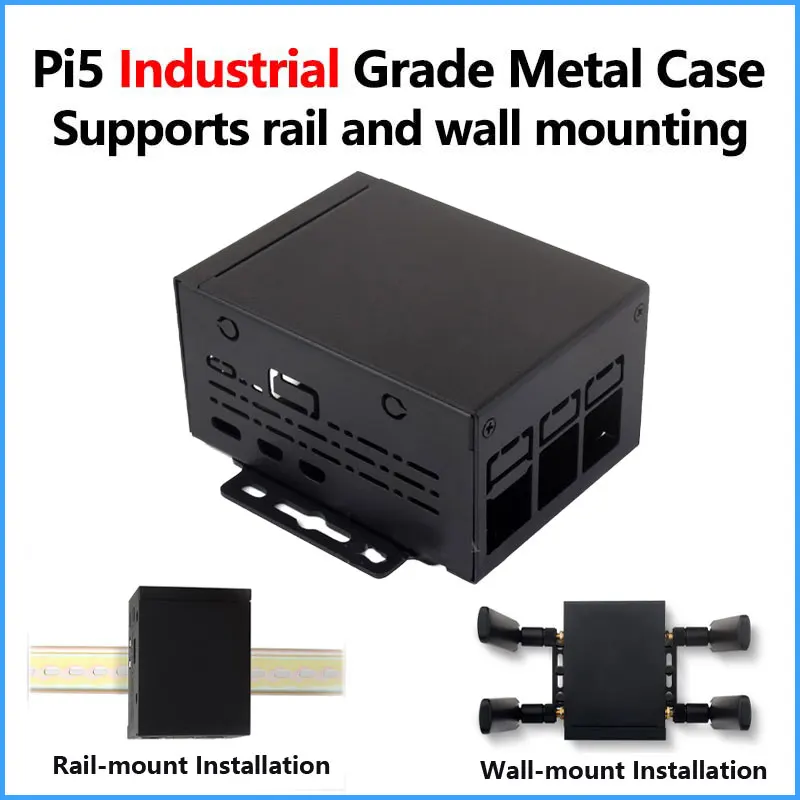 

Raspberry Pi 5 Industrial grade large space metal Case D For official Active Cooler PCle/PoE HAT