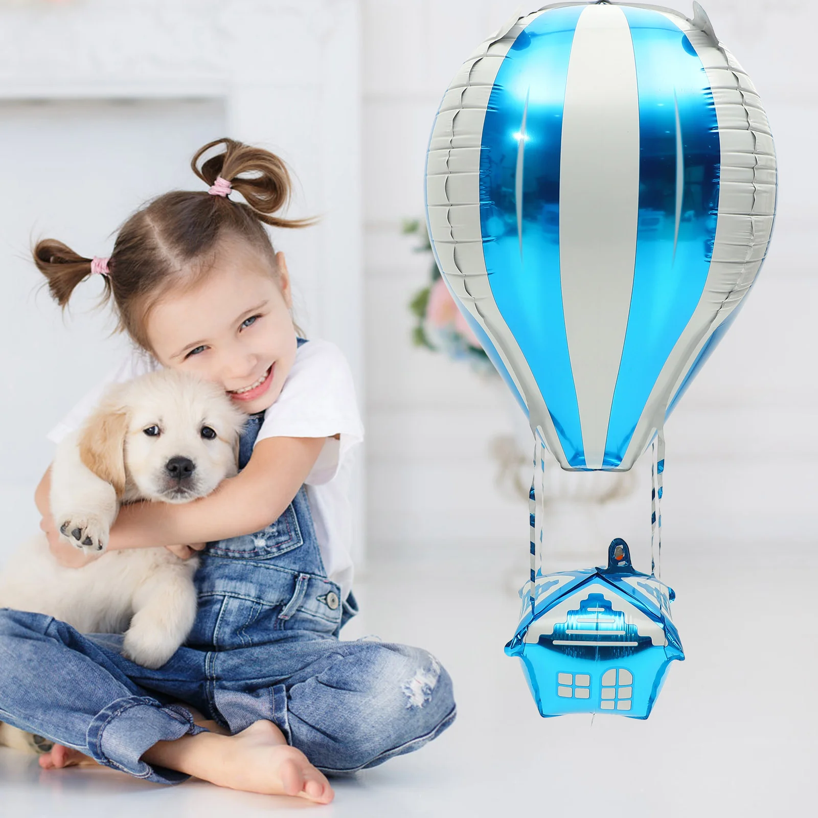 

10 Pcs Balloon Wall Decors Hot Air Plane Scene Balloons Decoration Airplane Blue Kids' Party Child