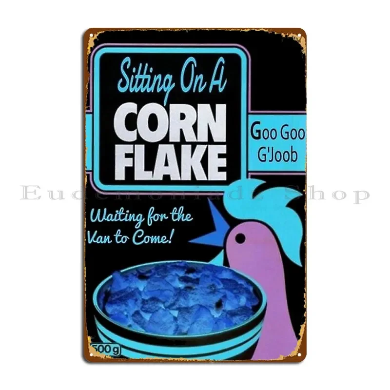 The Walrus Sitting On A Cornflake Inverted Metal Plaque Painting Rusty Personalized Sign Wall Decor Tin Sign Poster