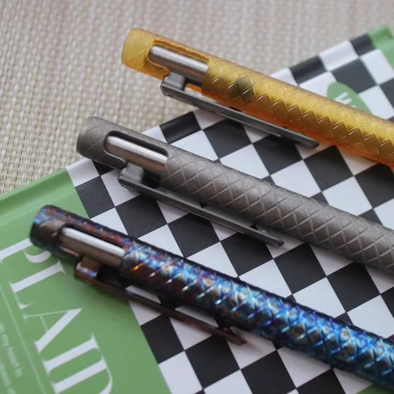 1pc Titanium Alloy PEI EDC Pen With Writing Multi-functional Portable Tools Pen Business Office Ball Point Pen