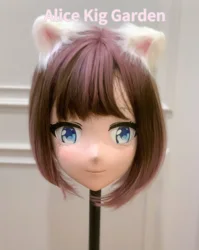 (AL03)Special Offer!! Female/Girl Resin Full Half Head With Lock Anime Style Cosplay Japanese Animego Character Kigurumi Mask