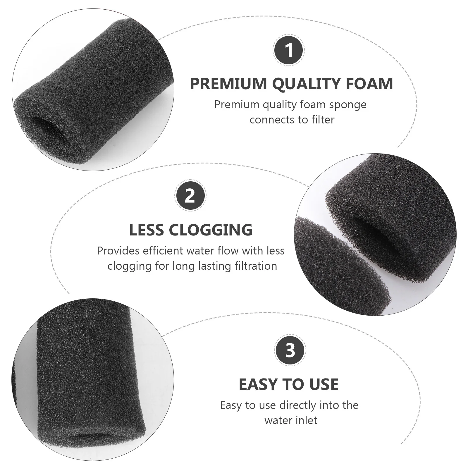 

2Pcs Premium Quality Pre-Filter Sponge Roll 22mm for Aquarium Prevent Debris Extends Filter Media Usage Easy to Use Freshwater