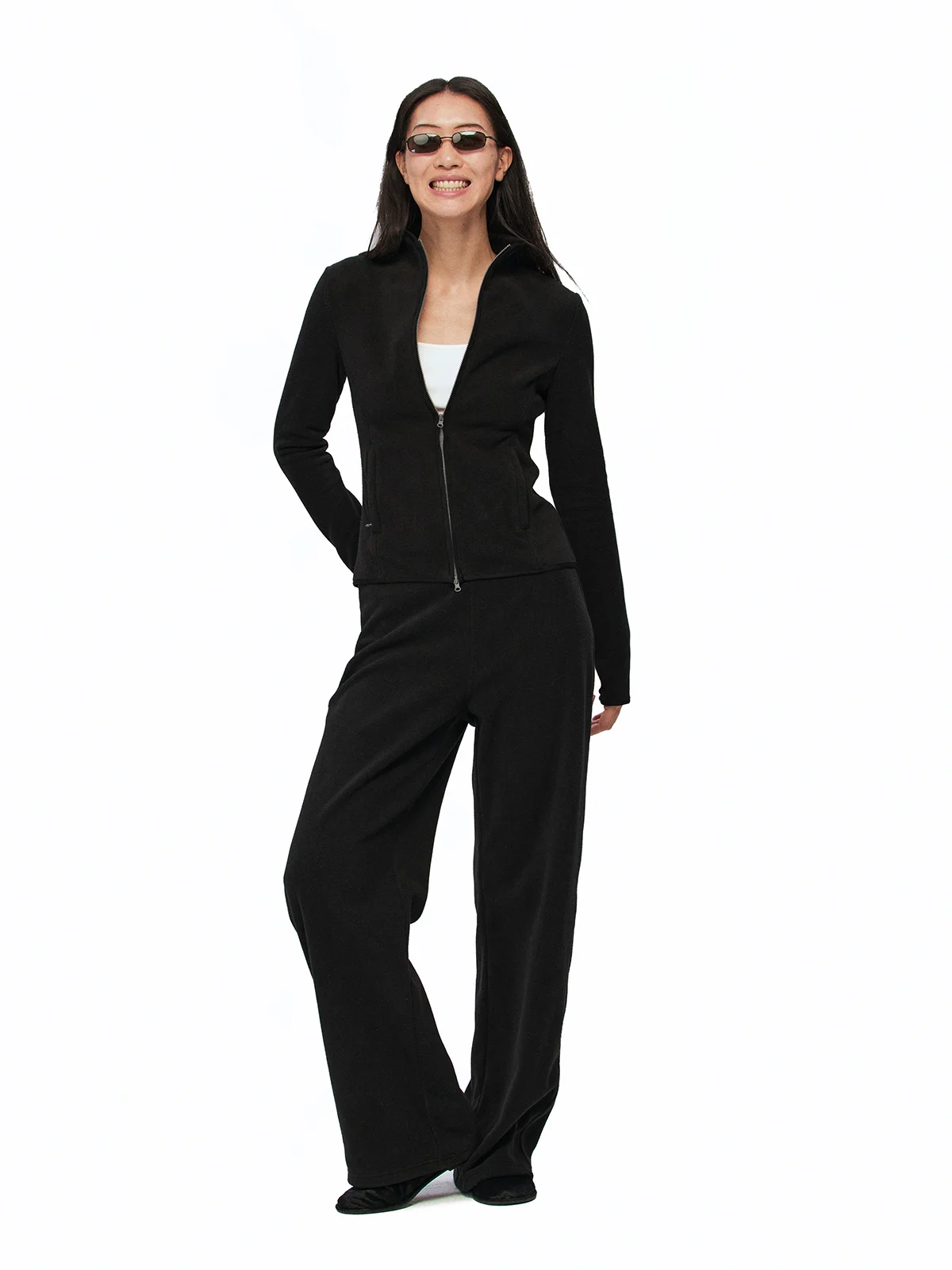 

Повседневные женские брюки прямого кроя с эластичным поясом, из полиэстера, теплосберегающие, свободные, прямые штаны-трубы