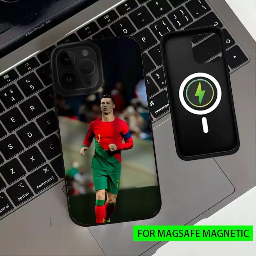 حافظة هاتف Footballstar R-Ronaldo Cool CR7 لهاتف iPhone17,16,15,14,13,12,11 Plus، Pro Max Magnetic للشحن اللاسلكي Magsafe