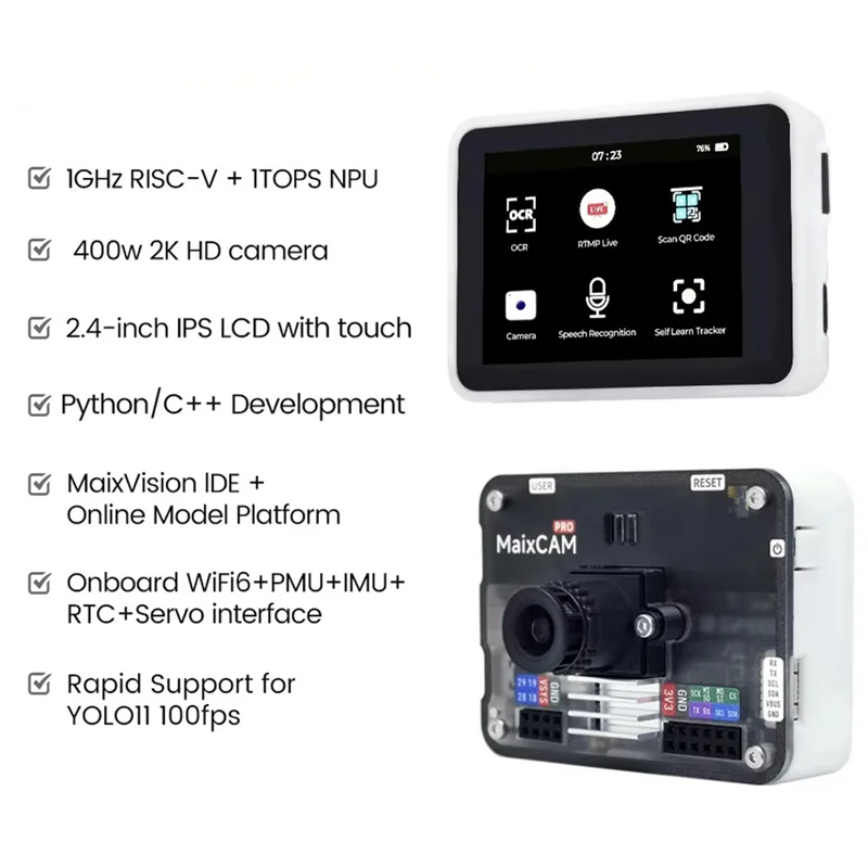 REPLA-Maixcam Pro AI Development Board NPU Vision Camera Lmage Processing Audio Yolo Contest OS04A10 Camera