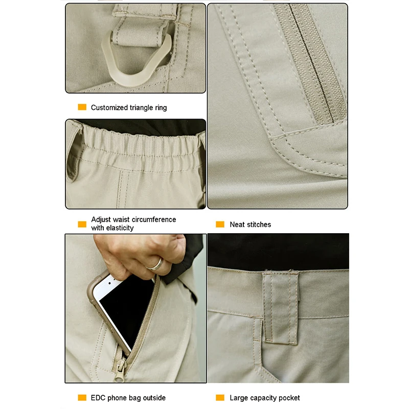 TRVLWEGO Men's Tactical Cargo Shorts Quick Dry Hiking Work Pants with Multi Pockets Leisure Travel Fishing Shorts