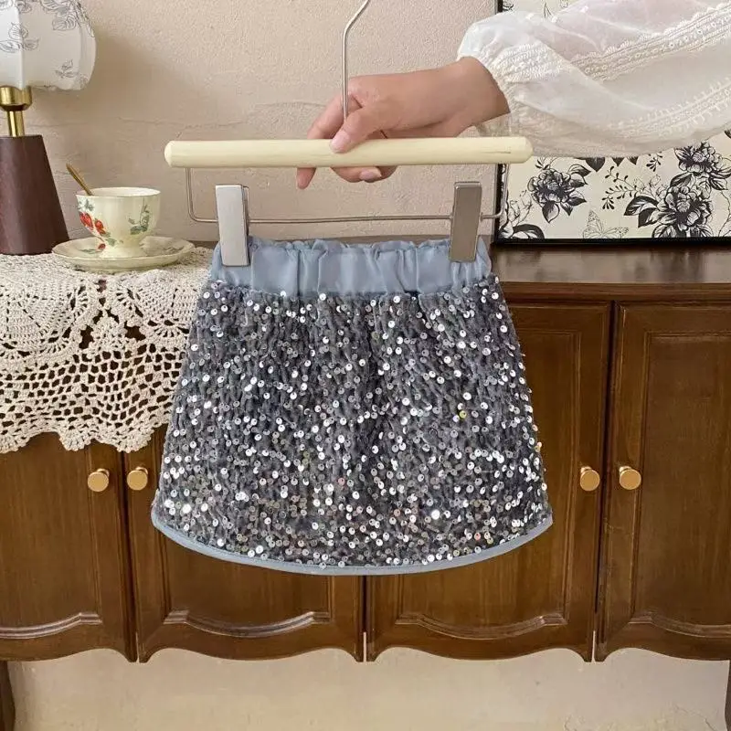 

2025 New Summer Girls Kids Cute Mini Sequins skirt Casual Comfortable Baby Clothes Children Clothing