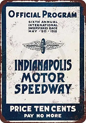 Lplpol New Tin Sign 1916 Indianapolis Motor Speedway Vintage Aluminum Metal Sign sign