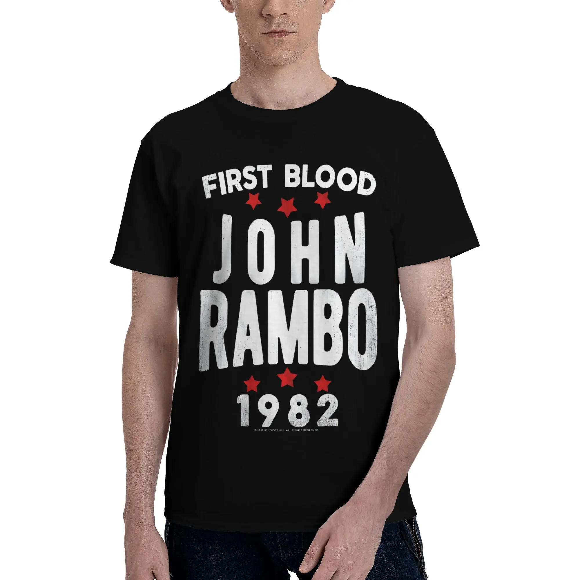 Men Women Graphic John Rambos T Shirt Tee Pure Cotton  T-shirts Clothing