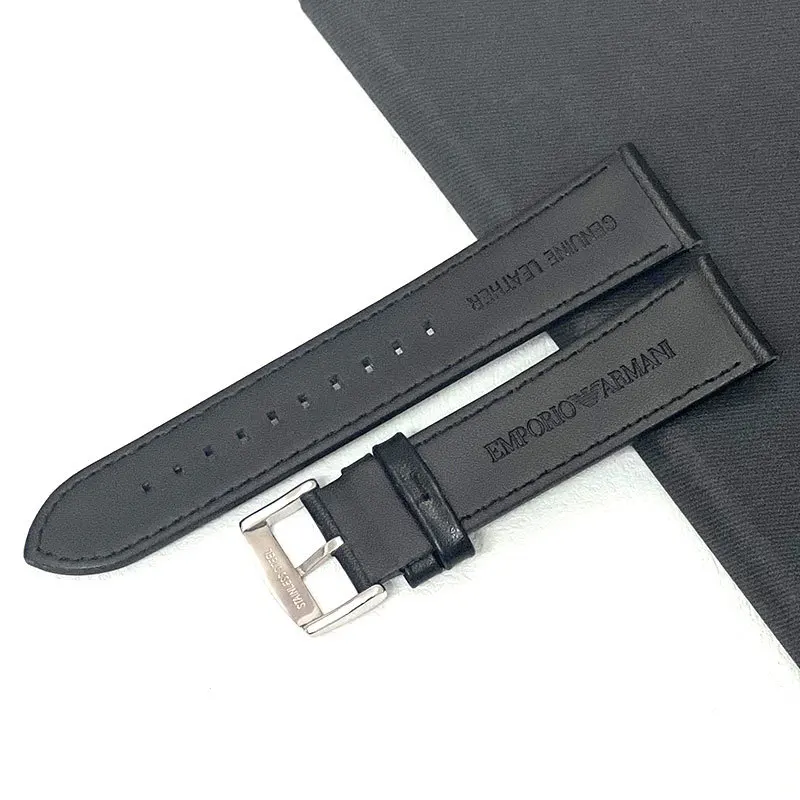 For  Armani  AR1828 1970 1918 1808 1880 Watch Men's Genuine  Leather Watchbands  with Special Buckle 20mm 22mm