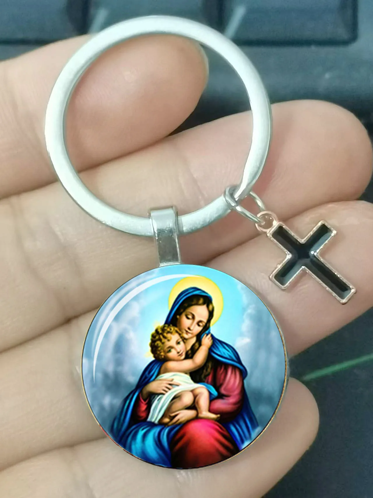 Virgin Mary, Mother Of Babies, Keychain, Jesus Christ, Christian