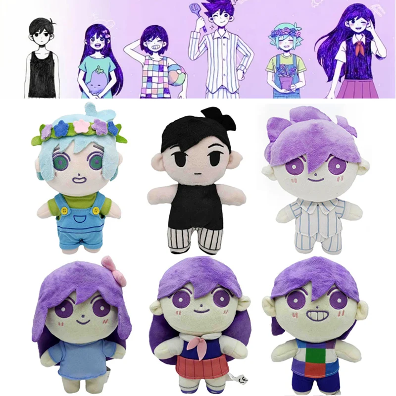 Omori Plush Toys Cartoon Game Aubrey Kel Mari Sunny Stuffed Dolls Cartoon Plushie Figures Sofa Bed Decoration Pillow Xmas Gifts