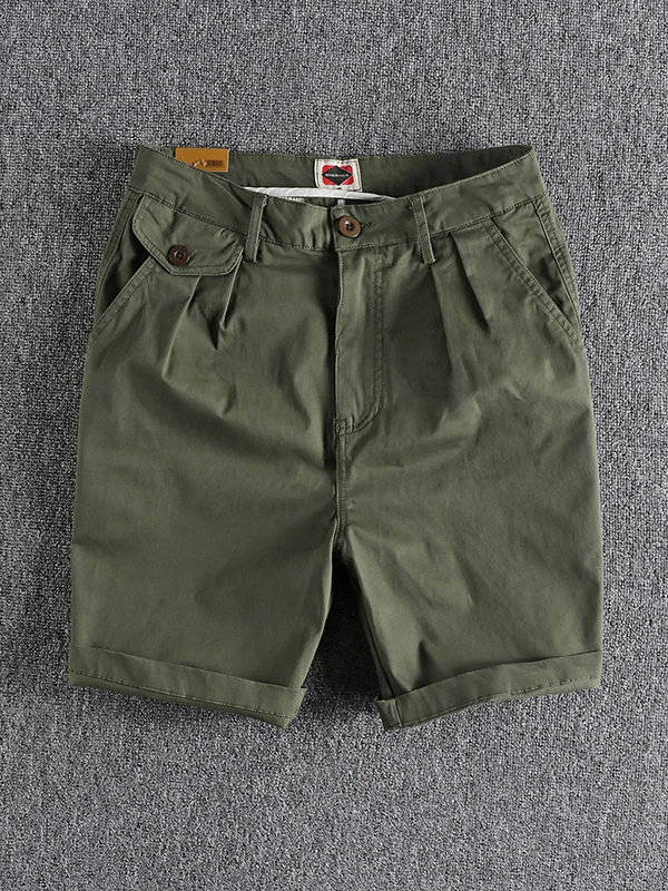 

Retro Workwear Summer Design Men's Color Faionable Youth Five-Quarter Loose Fit Casual Pants Trendy Straight Leg Trou...