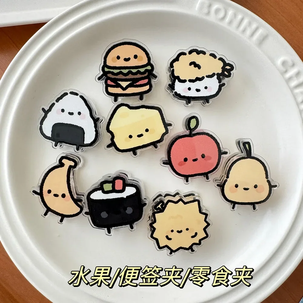 Cute INS Animated Fruit Cartoon Decoration Gift Sealing Clip Note Clip Pp Clip for Students Cute