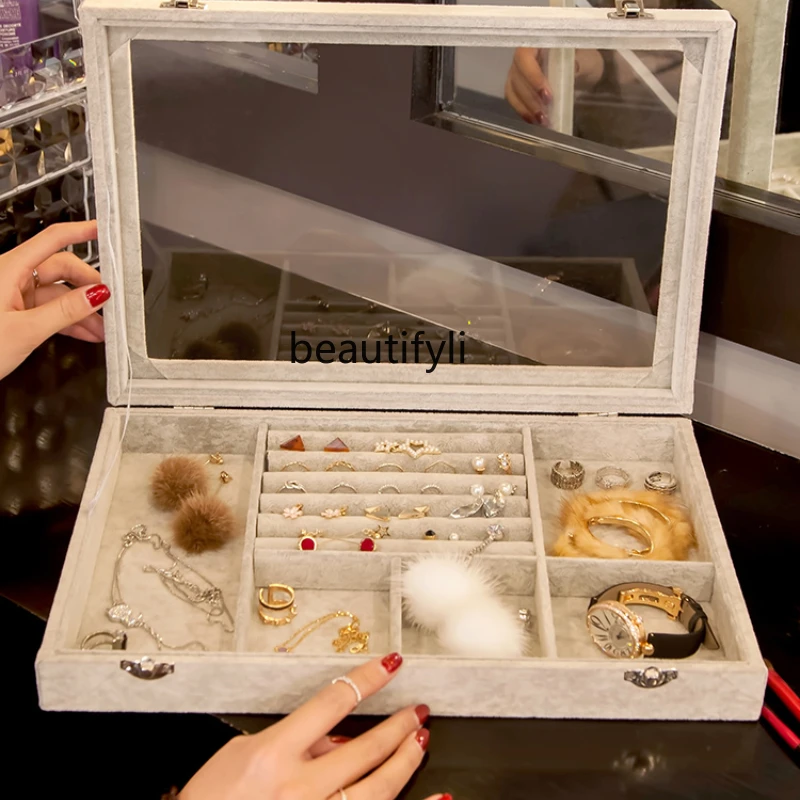 

LBX Jewelry Storage Box Transparent Jewelry Earrings Rings Ear Studs Necklace Dustproof Large Capacity