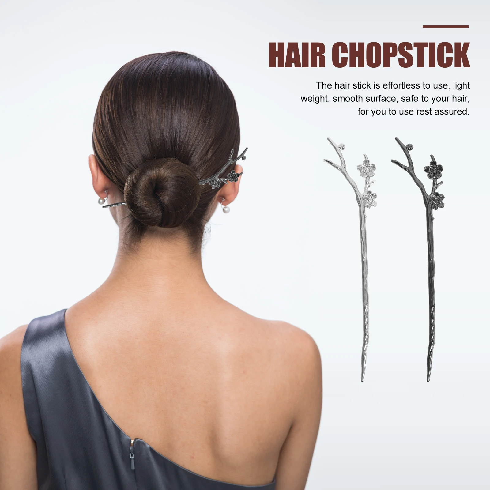 

Sturdy Metal Stick for Women Smooth Surface Long-Lasting Updo Accessories Vintage Style Formal Wedding Hair Bun Stick Teen Girl