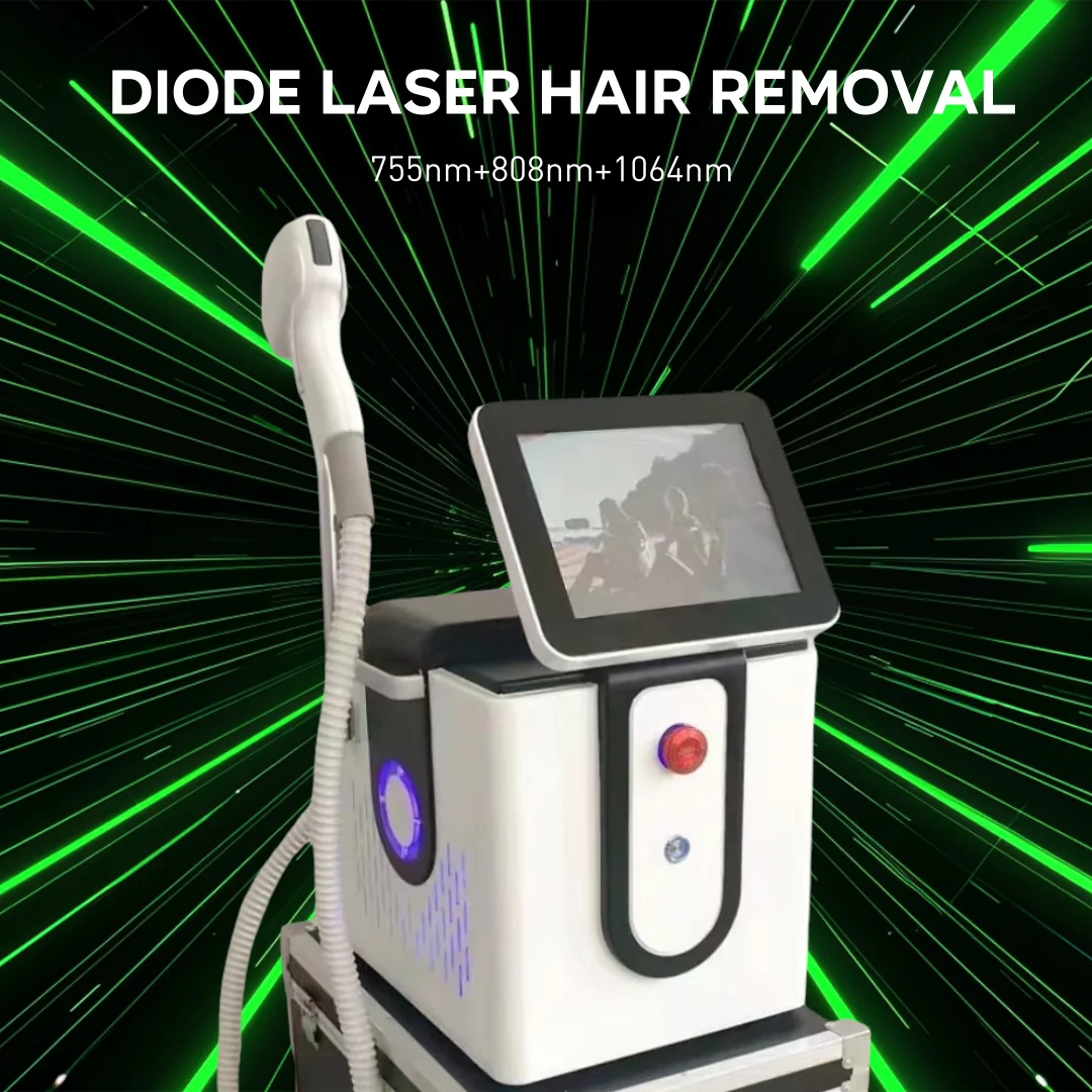 

2025 Professional Diode Laser Hair Removal Machine 755/808/940/1064nm Painless Cooling Epilator CE Certified Hair Removal Device
