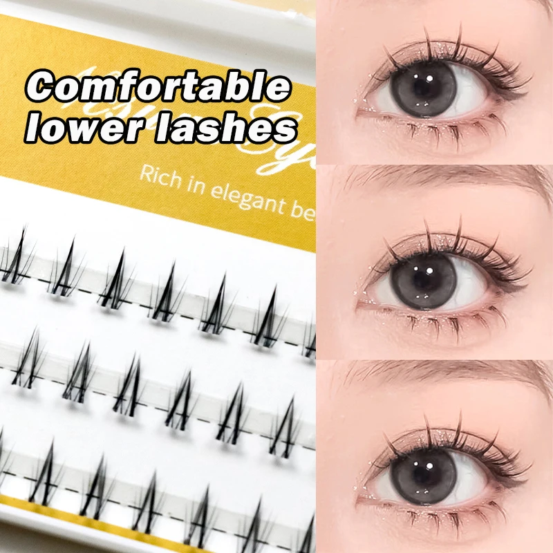 Fake Lashes 5-7mm Air Lower Eyelashes Fairy Segmented Natural Under Lashes Manga Bottom Lashes Makeup Tools Eyelash Extension