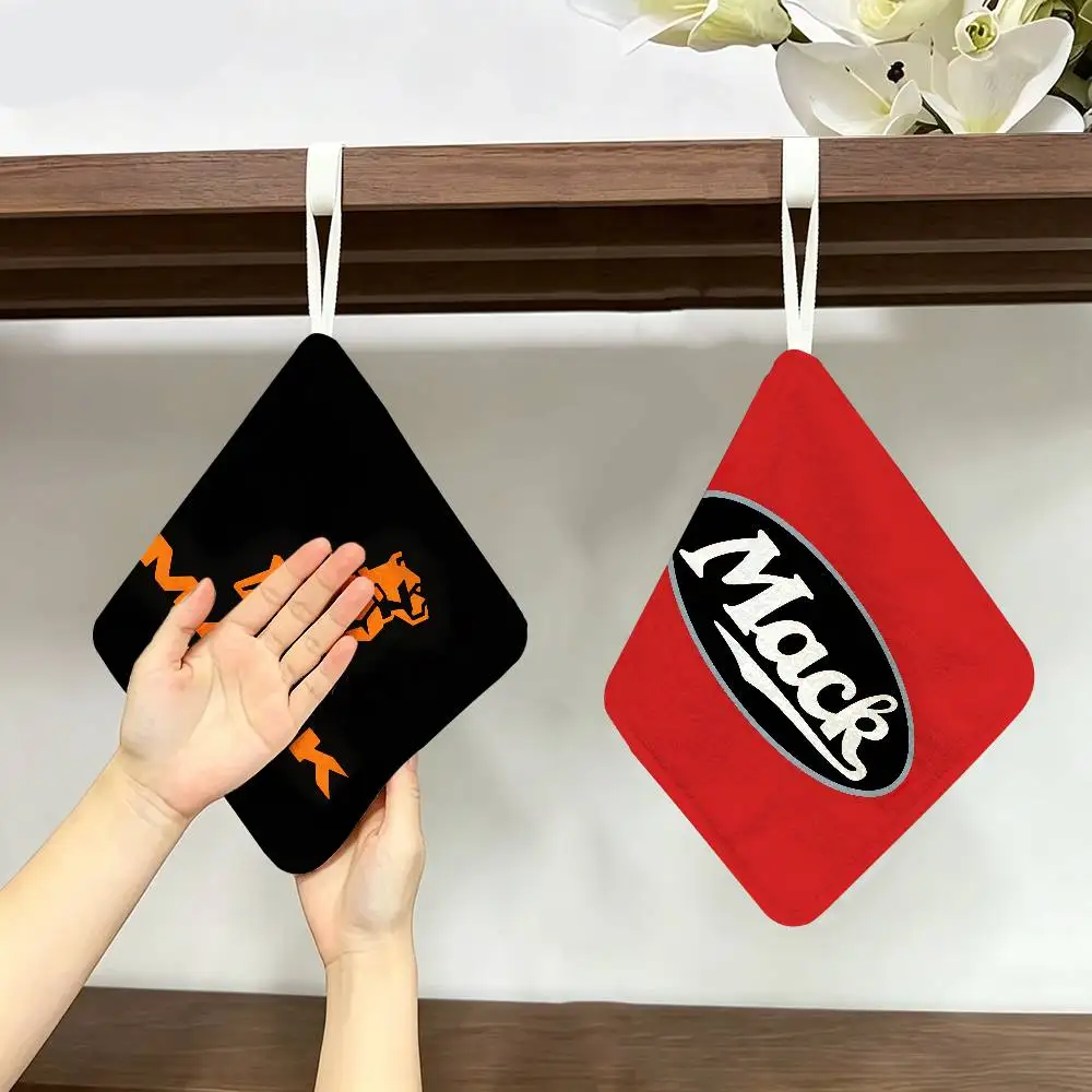 T-Truck Car M-MACKs Logo Hanging Polyester Cotton Towel, Reusable Hand Wiping Cloth, Wear Resistant for Home Kitchen Sink