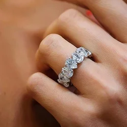 CAOSHI Drop-shaped Zirconia Rings for Women Fashion Silver Color Finger Jewelry for Engagement Luxury Accessories for Wedding