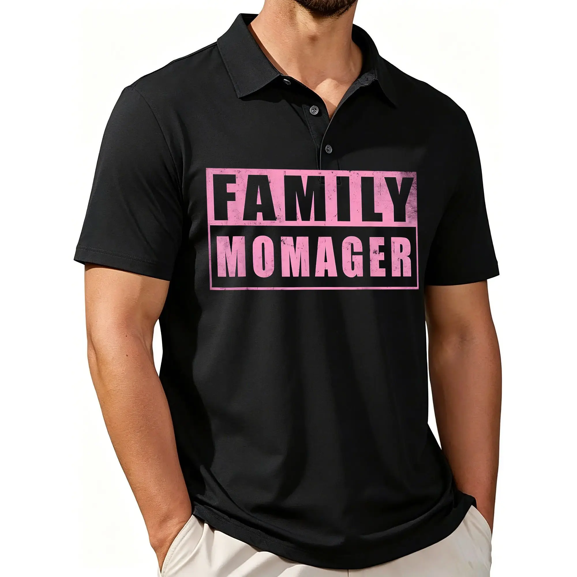 Men's Printed Short-Sleeve Polo Shirt Vintage Gold Medal Agent Mom Mother's Day, Stylish and Casual Fit, Breathable Fabric, Suitable for All Seasons.