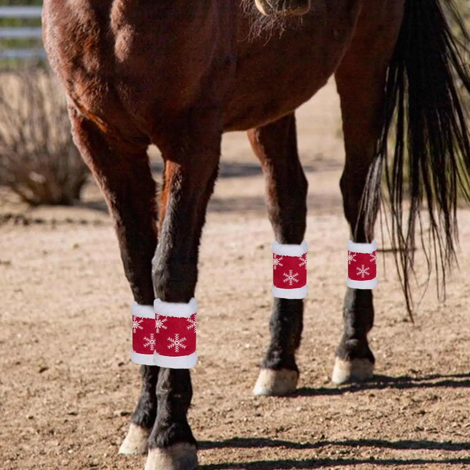 4x Fasce per gambe di cavallo Stivali per gambe volanti Avvolgono le gambe di pecora Avvolge la gamba di cavallo più calda