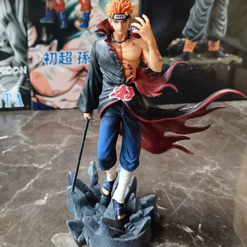Modelo Coleccionable del Miembro Pain de Akatsuki, Estatua de Anime con Capa Roja Flotante, Juguete de PVC Premium, Adorno para Exhibición en Estante