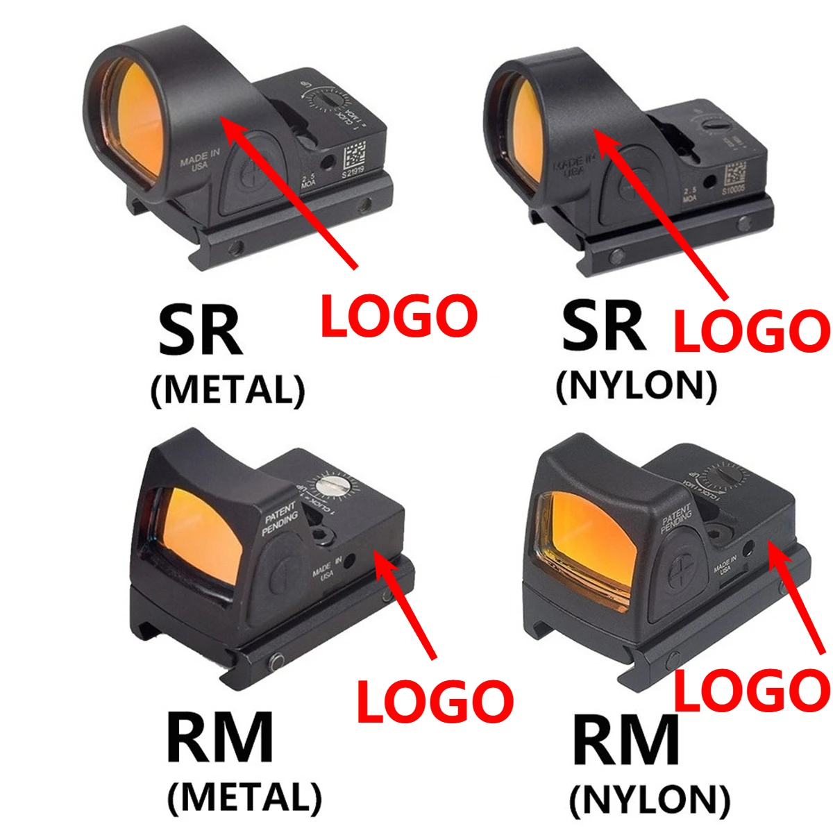 Tactical 20mm Opticas Scopes Mini RM SR MR Red Dot Sight Scope Collimator Airsoft Riflescopes Hunting Optics Reflex Sights