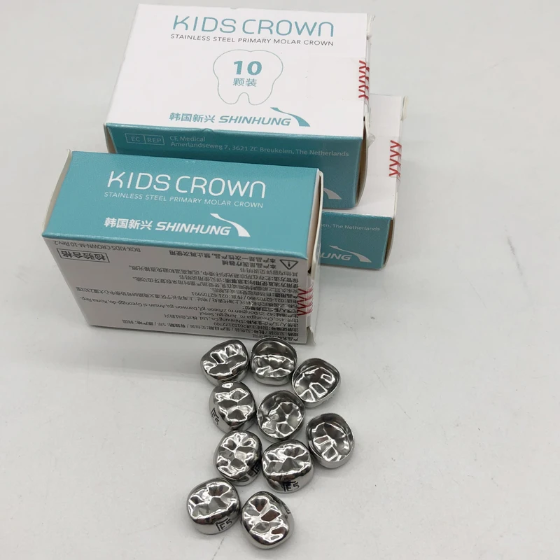 

5 Boxes Full Model Korea SHINHUNG Kids Stainless Steel Prefabricated Temporary Crown Supplement