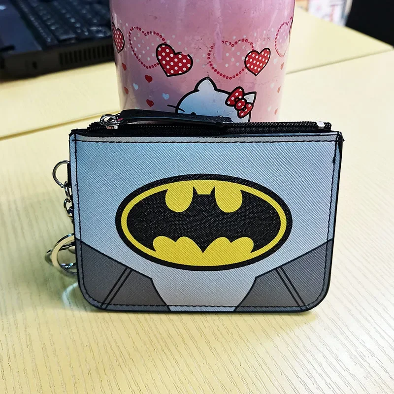 Justice League Anime Figure Bat-man Bru-ce Wayne Coin Purse Portable Card Case Coin Key Storage Bag Clutch Small Gifts