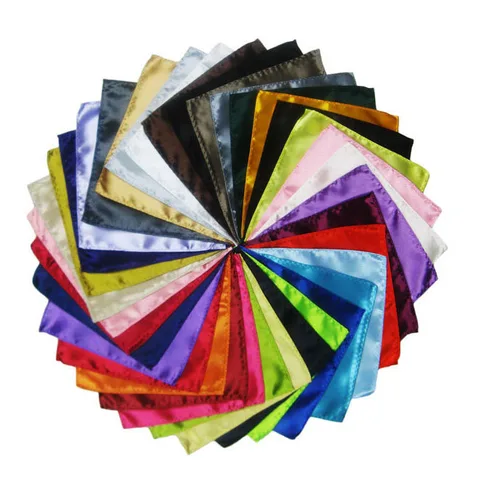 Imagen 2 del producto Pañuelo de lujo para hombre, pañuelo de Color sólido, toalla cuadrada de bolsillo para negocios, 26 unidades por lote