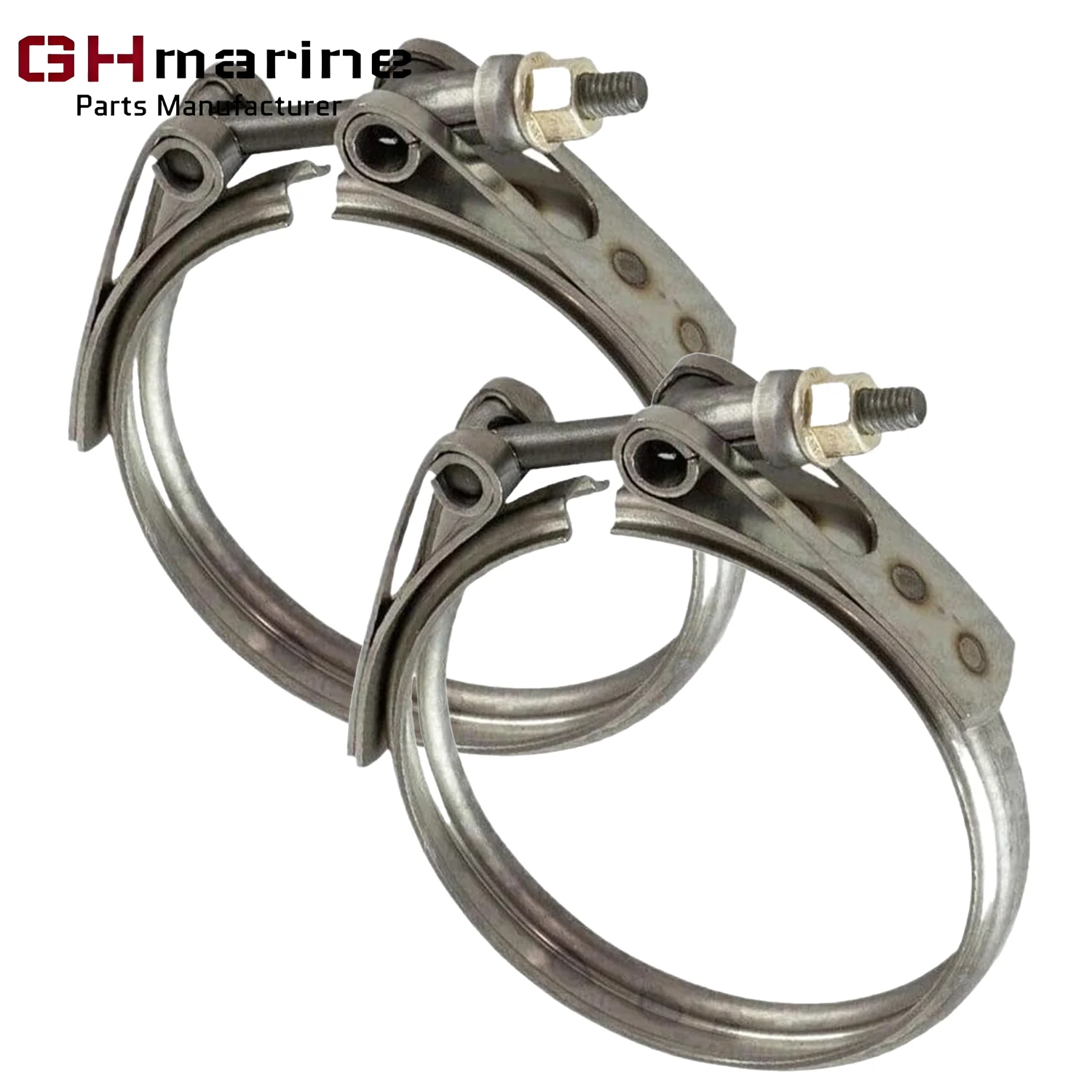 2PCS Exhaust Clamp Exhaust Elbow Fit for Volvo Penta 30 31 32 40 41 42 43 44 300 D4 Turbo Exhaust Clamp OEM 21325765 842993