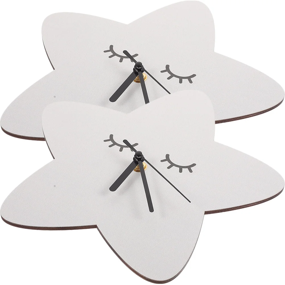 

2 Pcs Pentagram Five-pointed Star Clock Office Resin Wall Clocks for Living Room
