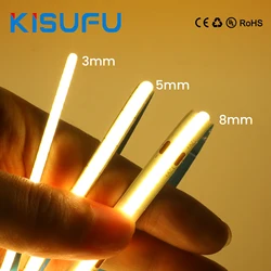 3mm 5mm 8mm PCB COB LED Tape Light DC 5V/12V 320LEDs/m White Natural Warm High Density Flexible Tape Room Decor Linear Lighting